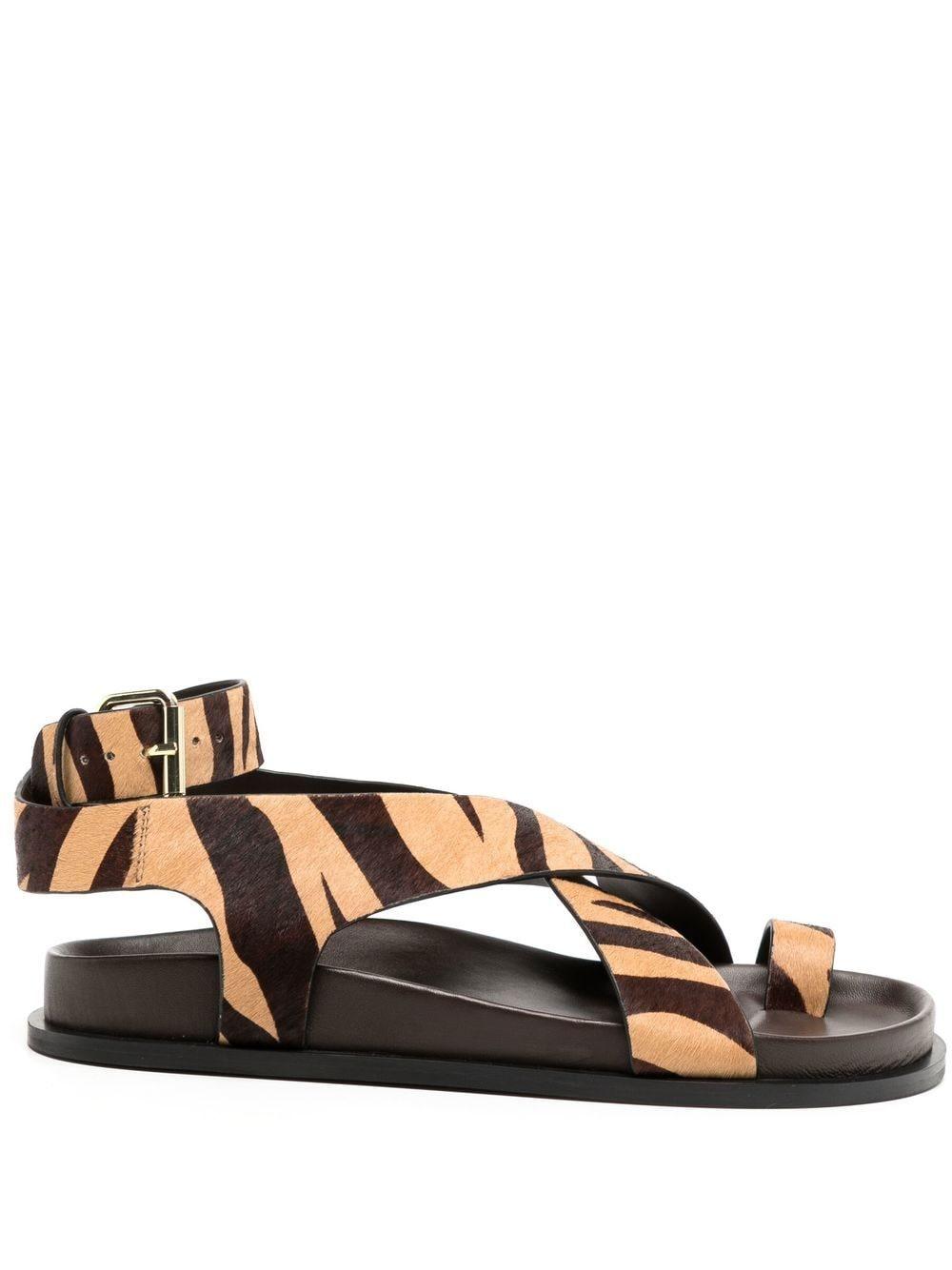 A.Emery Jalen Zebraprint Sandals in Brown Lyst