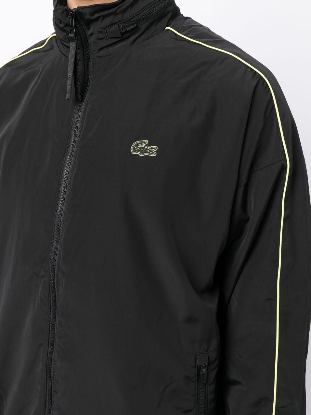 Lacoste Concealed-hood Logo-patch Jacket in Black for Men | Lyst
