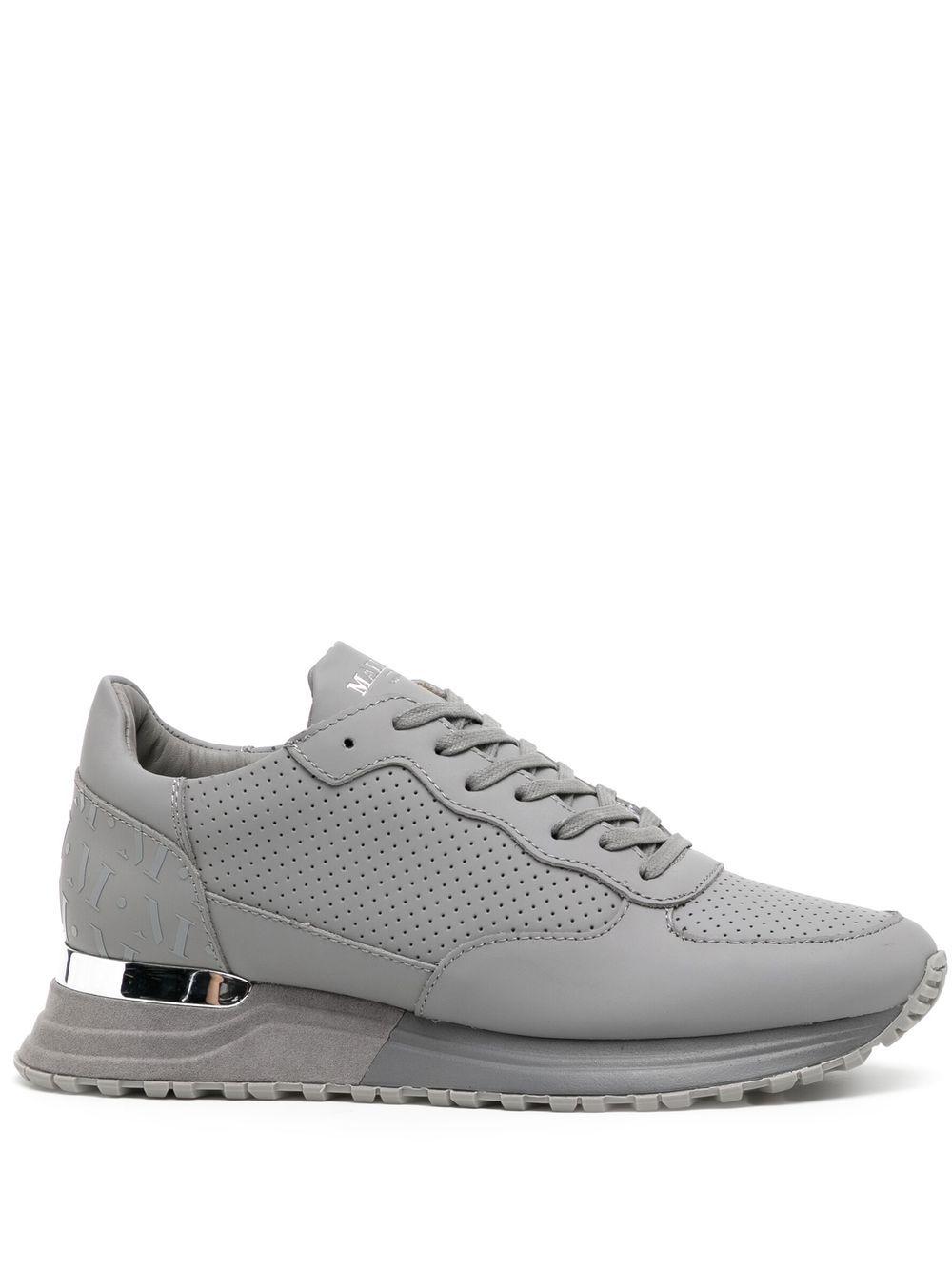 Mallet Leather Popham Perforated Lowtop Sneakers in Grey (Grey) for