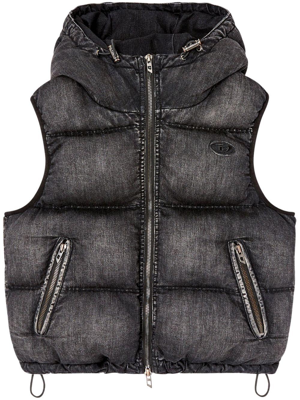 DIESEL レディース ブラック W-hopper トップ ジャケット
