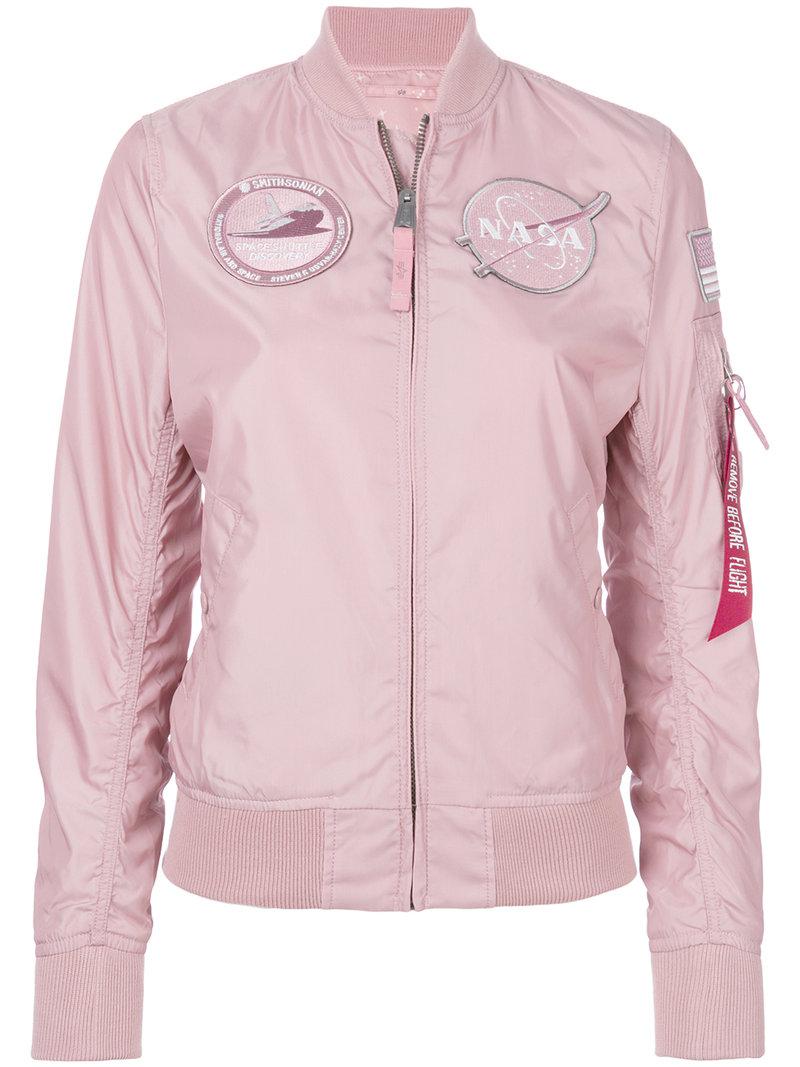 Alpha Industries Nasa Bomber Jacket in Pink | Lyst