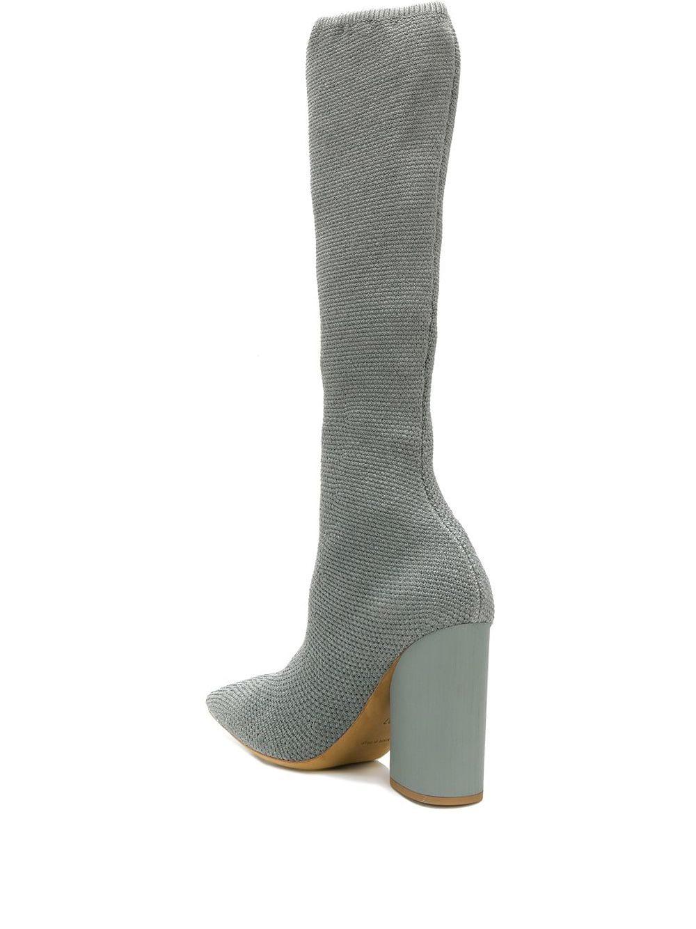 Yeezy Leather Knee High Boots in Grey (Gray) - Lyst