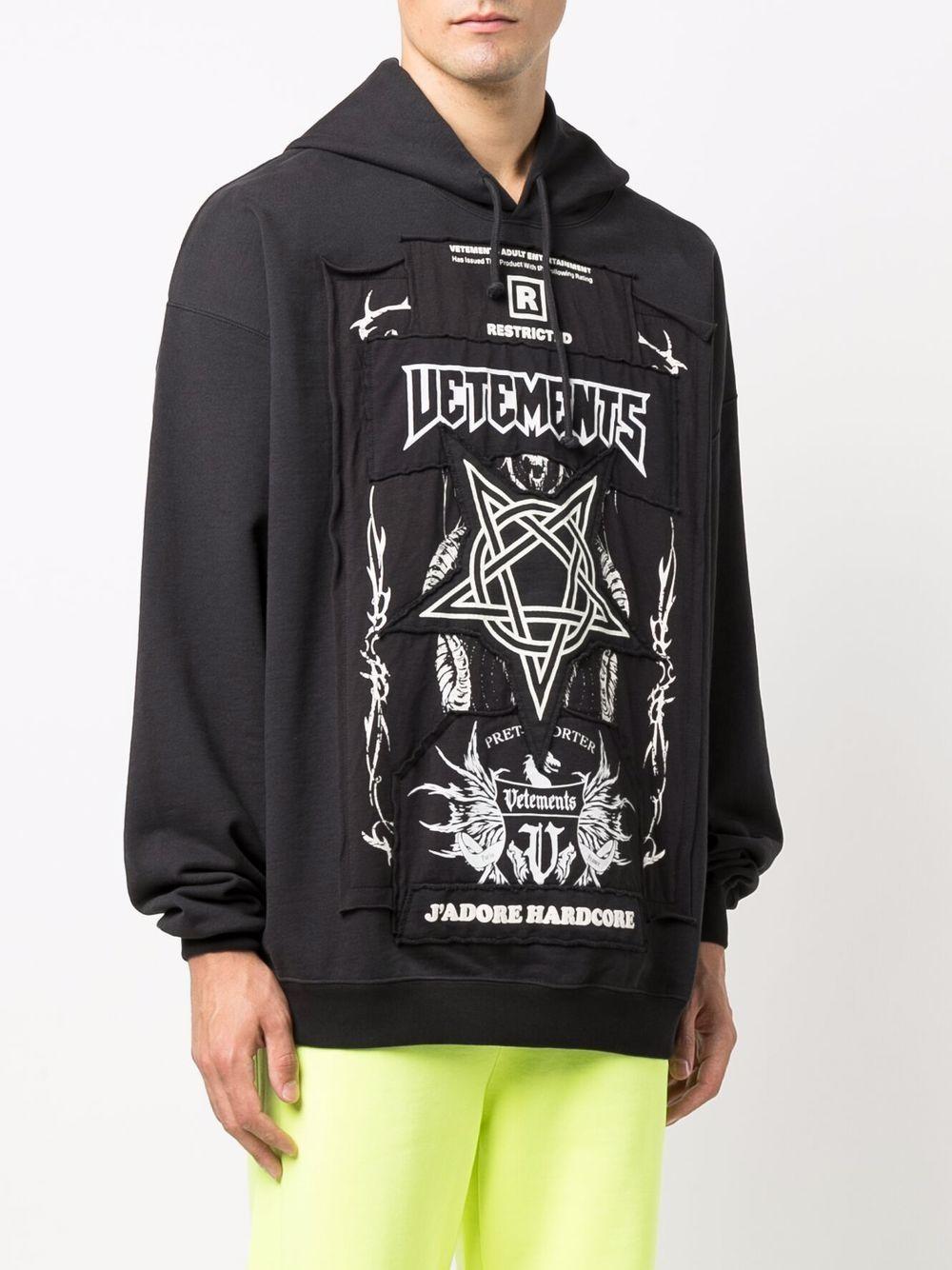 Vetements J'adore Hardcore Patchwork Hoodie in Black for Men | Lyst