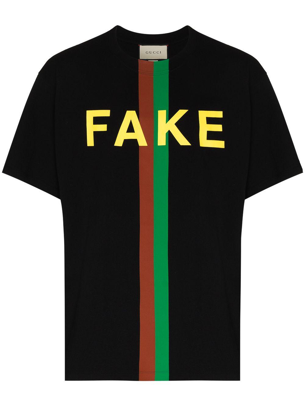 Gucci Fake/not Crew-neck T-shirt in Black for Men | Lyst