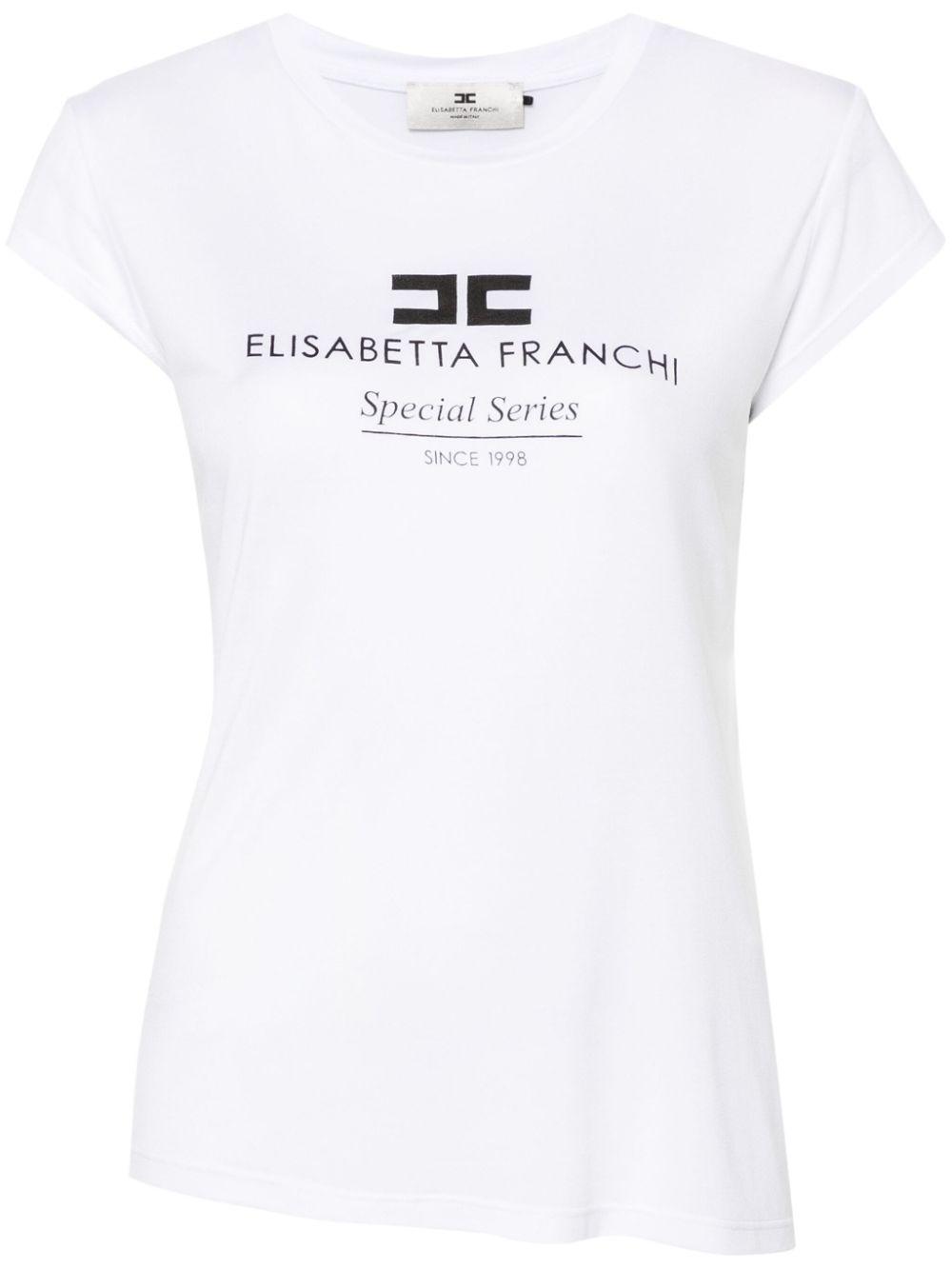 ＊関税送料込み＊ ELISABETTA FRANCHI◆Tシャツ Elisabetta Franchi Logo-Print T-Shirt in White | Lyst UK