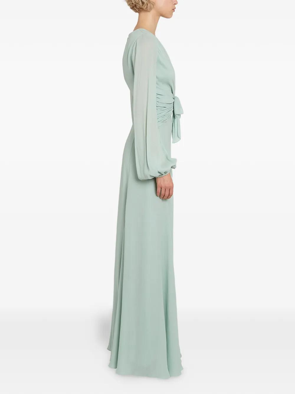 Giambattista Valli Tie-Detail Long-Sleeved Maxi Dress in Green | Lyst Giambattista Valli Tie-Detail Long-Sleeved Maxi Dress in Green | Lyst