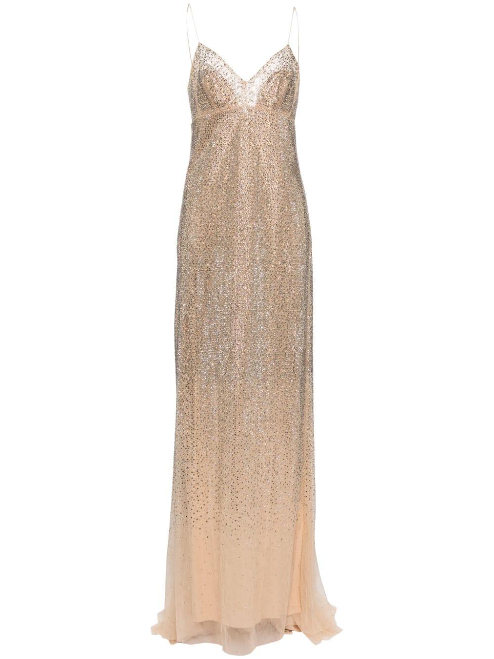 ermanno scervino sequin dress Lingerie-style dress in sequins with rebrod lace