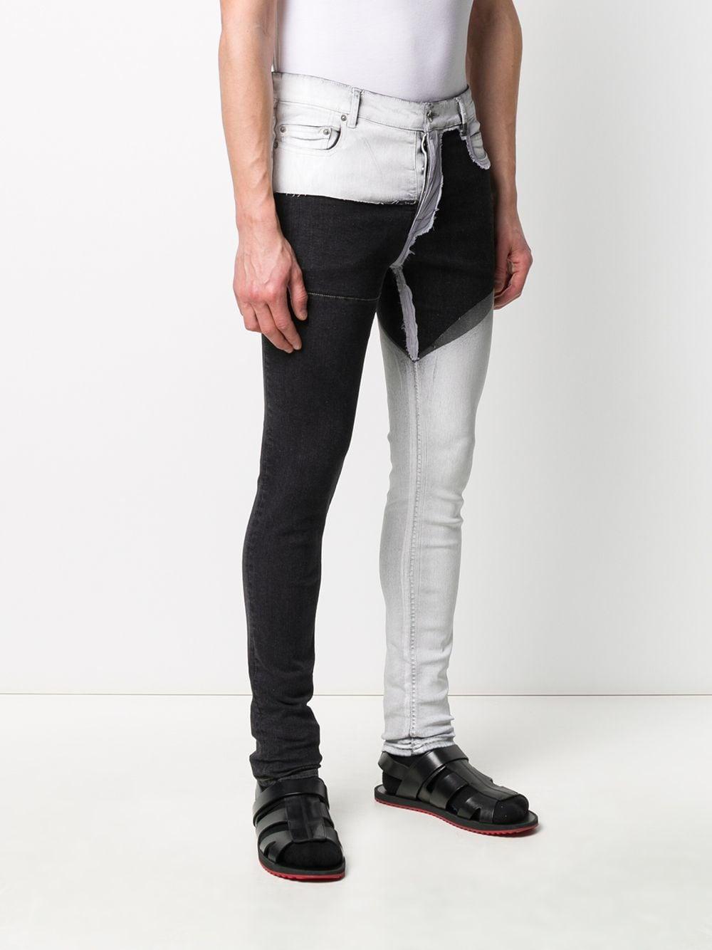 Rick Owens Drkshdw Denim Wax Patchwork Skinny Jeans in White for Men Lyst