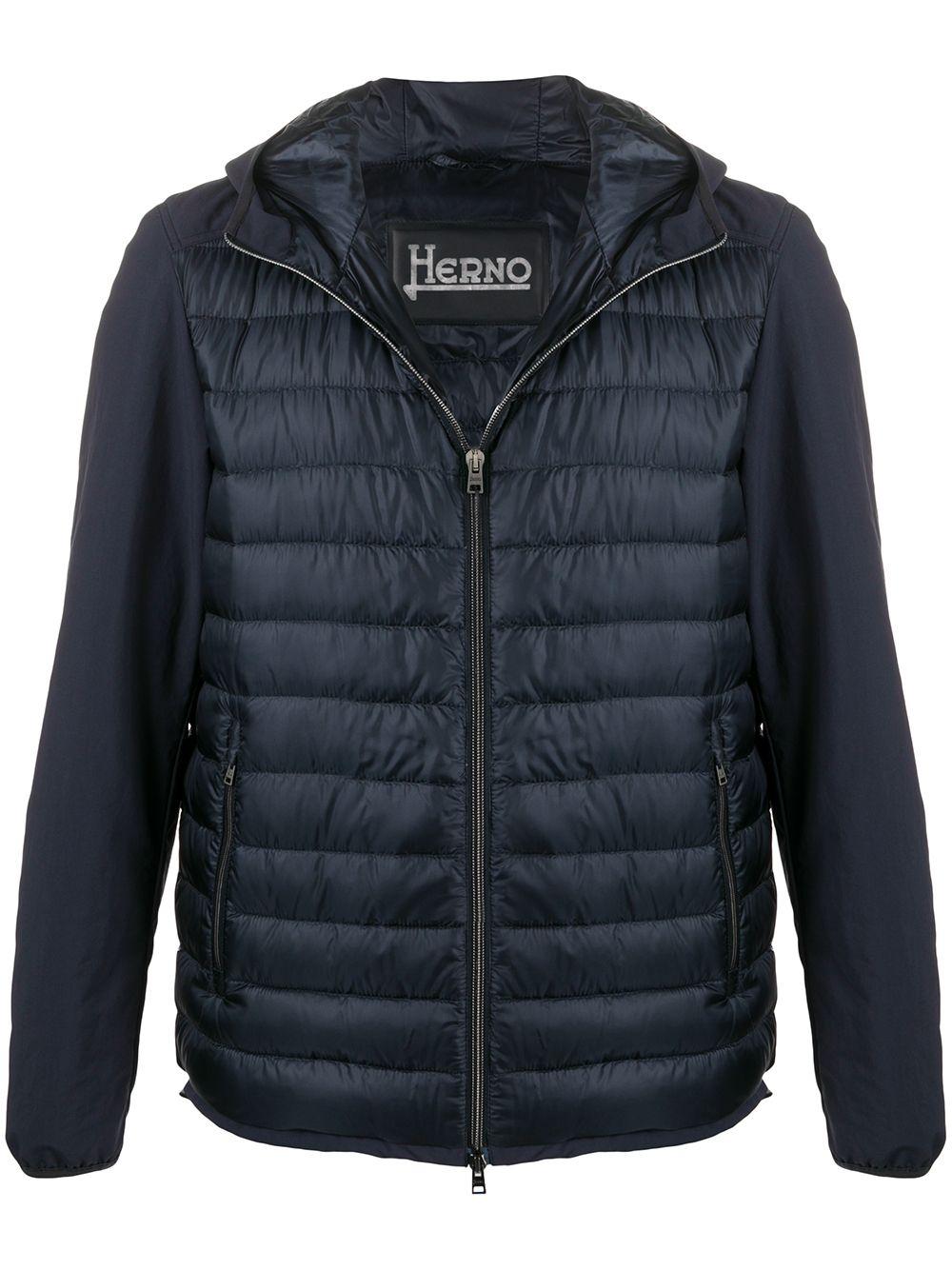 Herno Synthetic Quilted-body Hooded Jacket in Blue for Men - Lyst