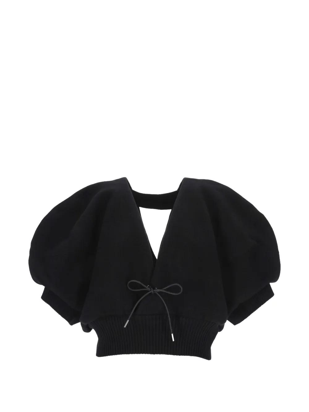 Sacai Vネック ブラウス ブラック | Lyst
