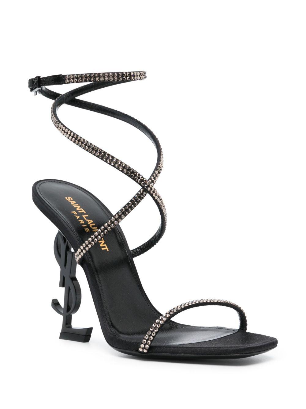 Saint Laurent Opyum 120Mm Ysl Heel Sandals in Black Lyst