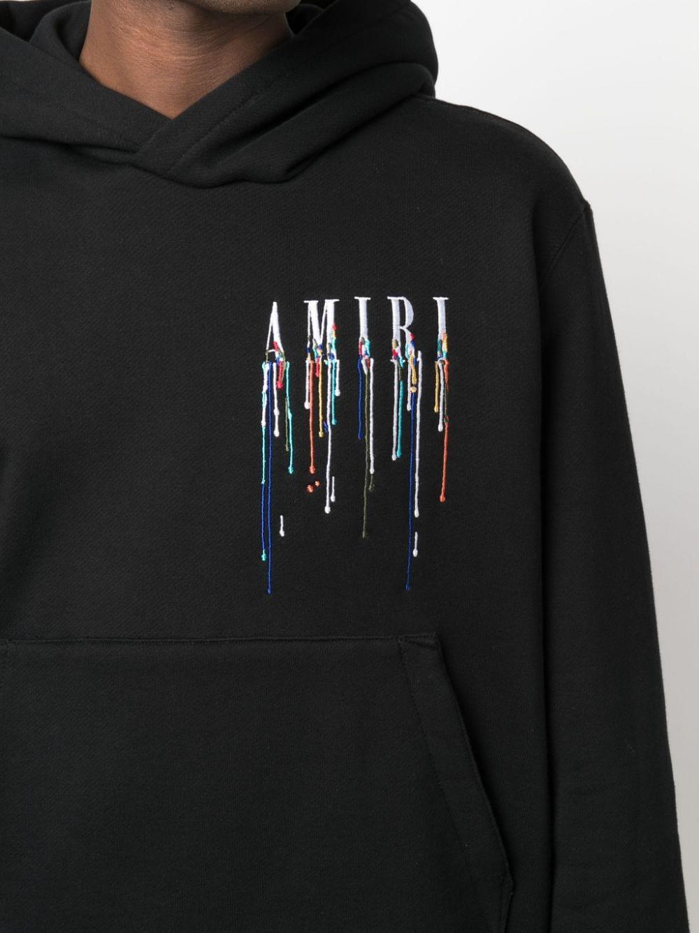 Amiri Logo-embroidered Paint-splatter Hoodie in Black for Men | Lyst, image size:1000x1335