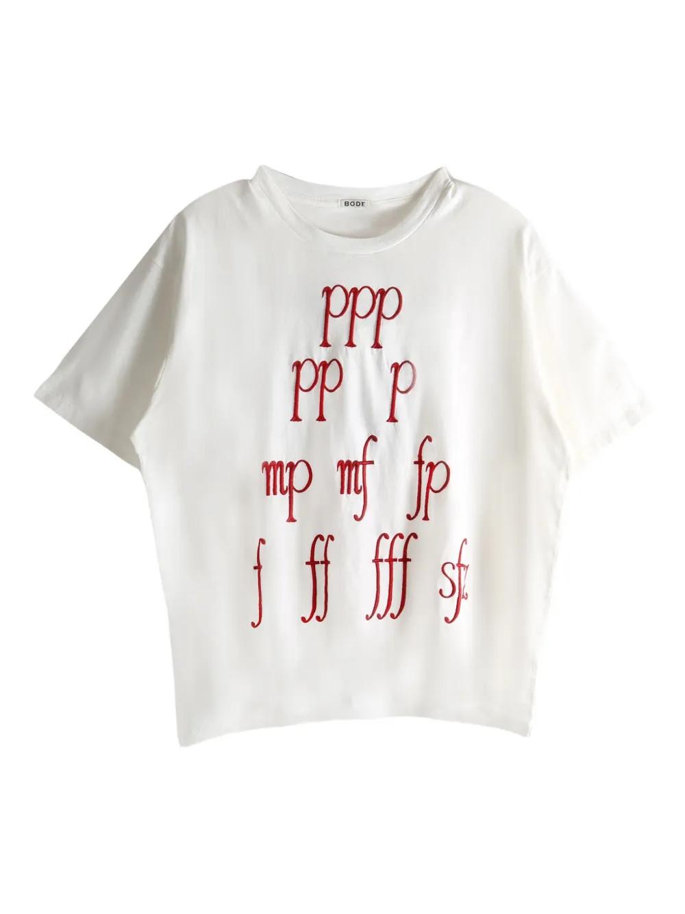 Bode Composer Embroidered-Graphic T-Shirt in White for Men | Lyst