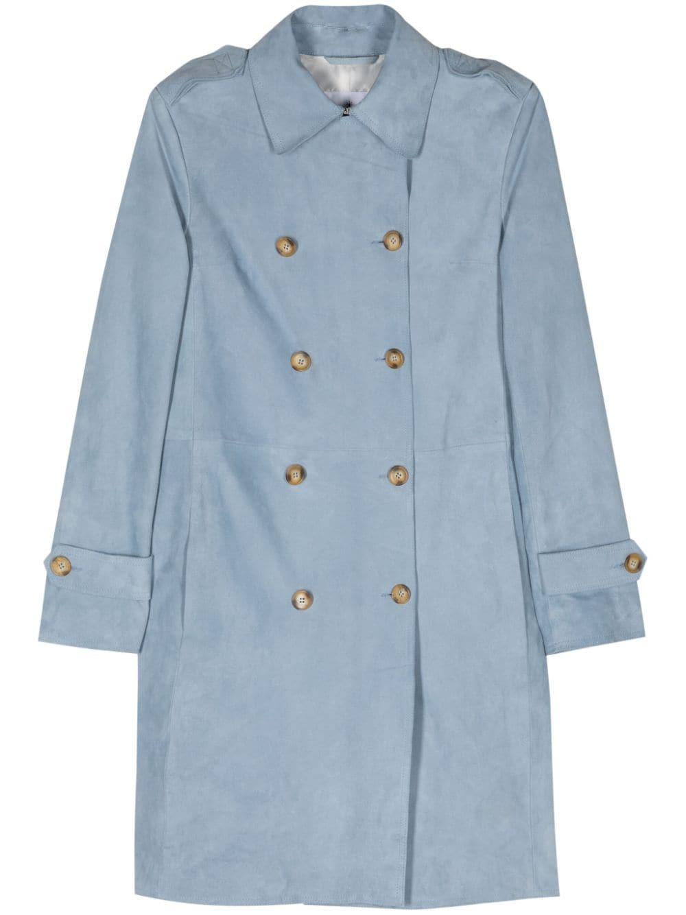Giuseppe Zanotti Annie suede double-breasted coat - Pink
