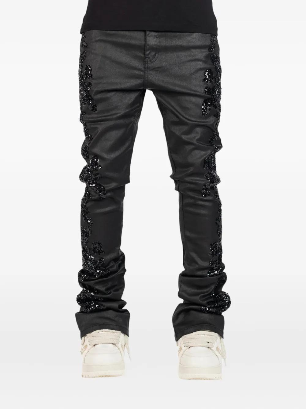 パンツ Guapi All black Embellished Deniem Jeans GUAPI Sequin-Embellished Jeans in Black for Men | Lyst