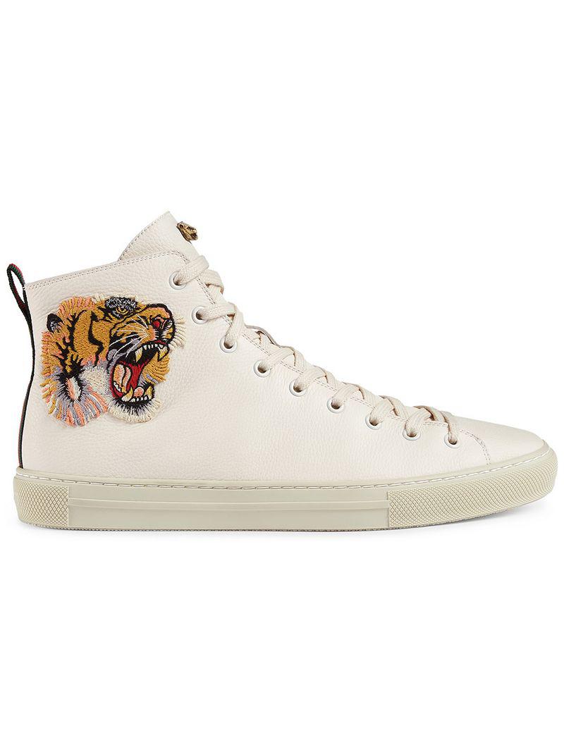 Sneakers alte con tigre da Uomo di Gucci in Bianco | Lyst