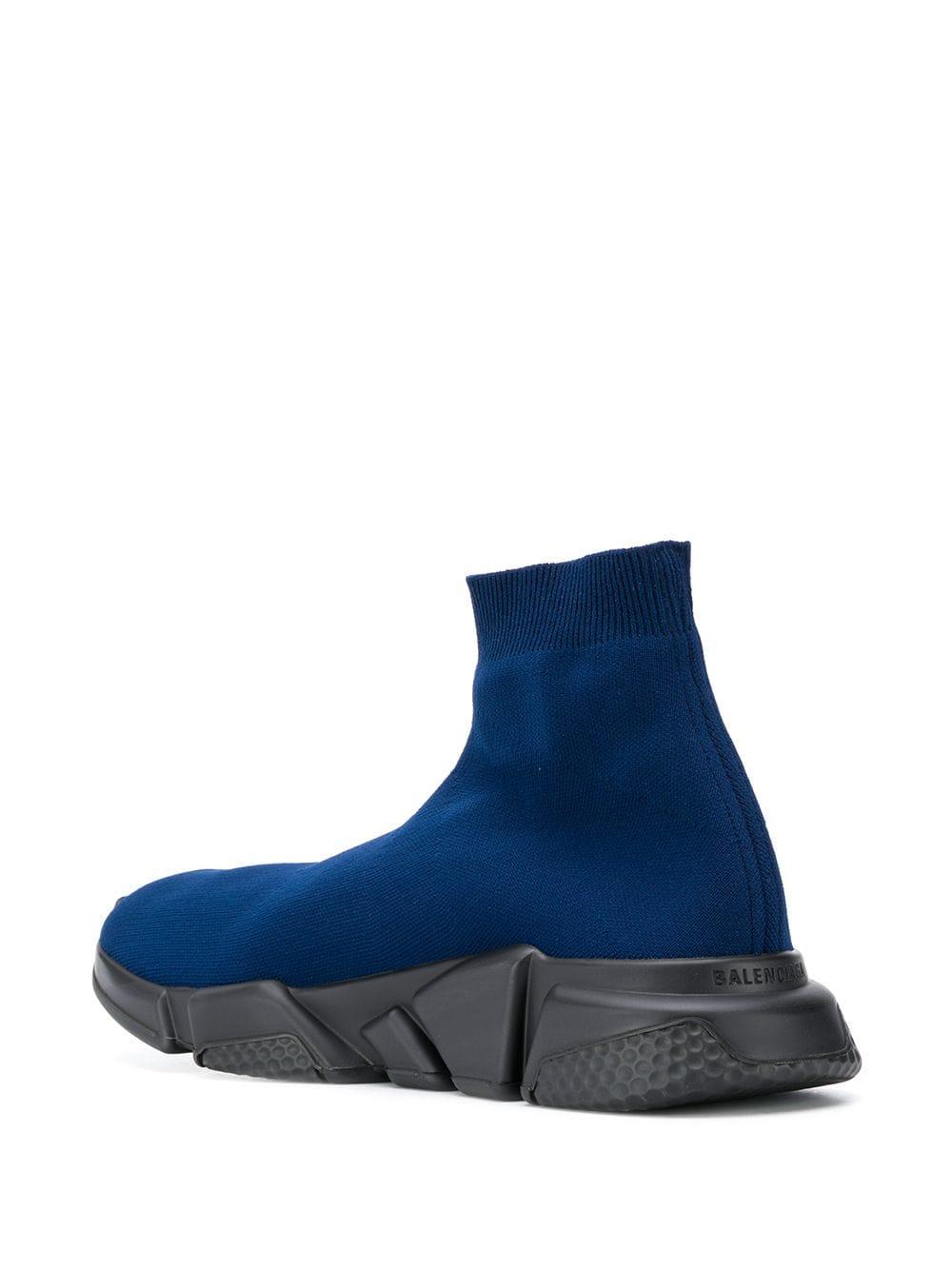 Balenciaga Rubber Speed Knit Sneakers in Blue for Men - Lyst