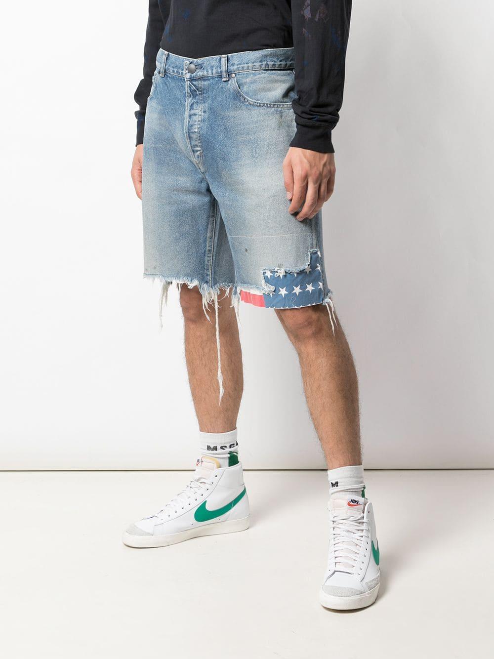 john elliott denim shorts