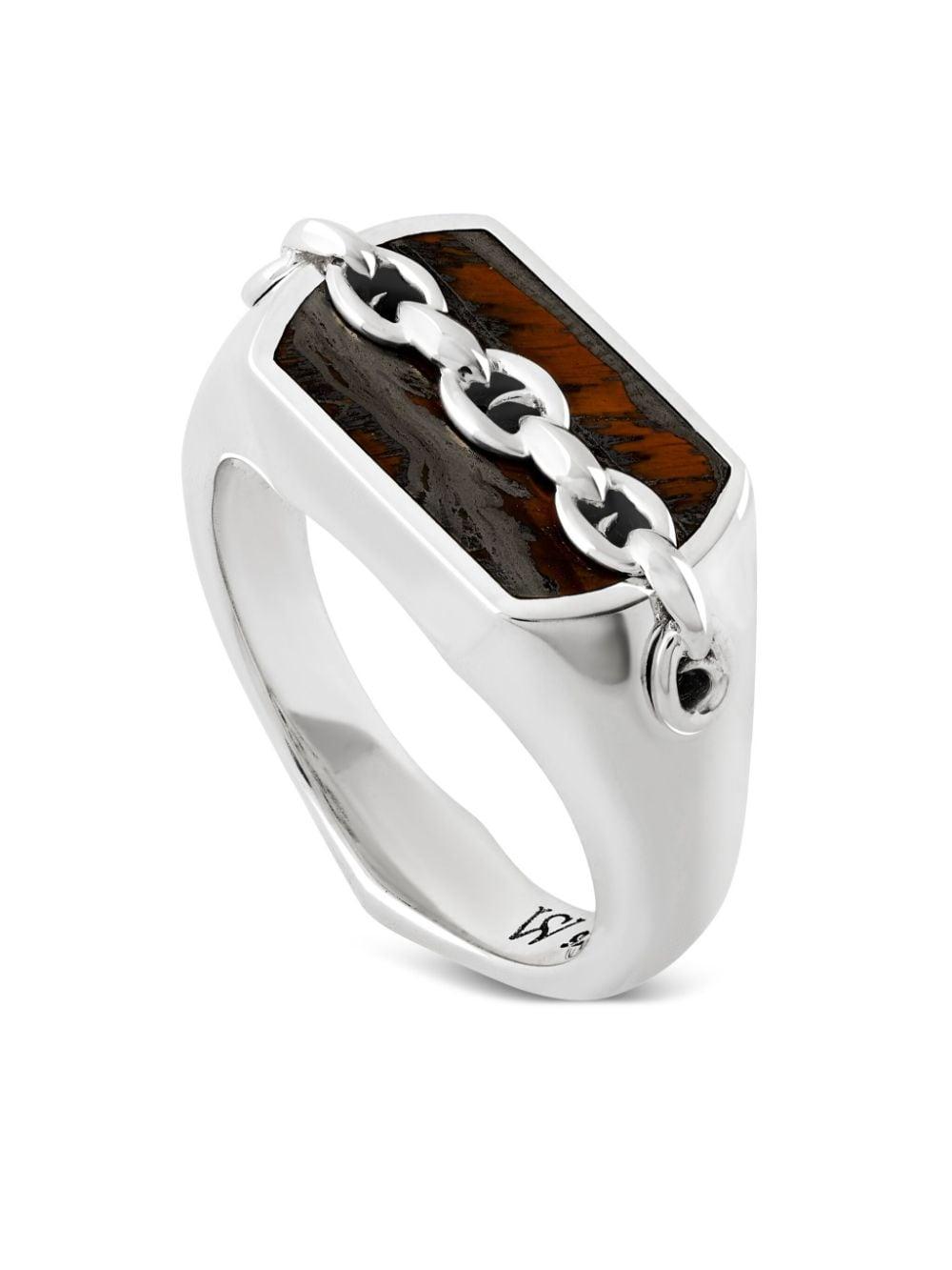 Stephen ster Inline Tiger Eye Pinky Ring in White for Men Lyst