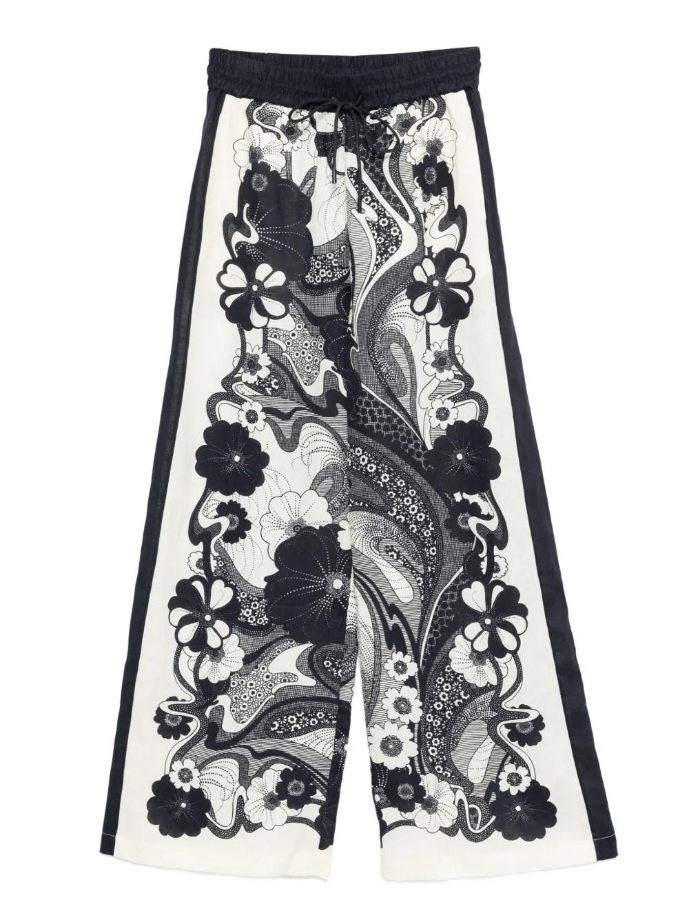 【Alemais】 Luisプリントシルク palazzoパンツ Luis printed silk palazzo pants in orange - Alemais | Mytheresa