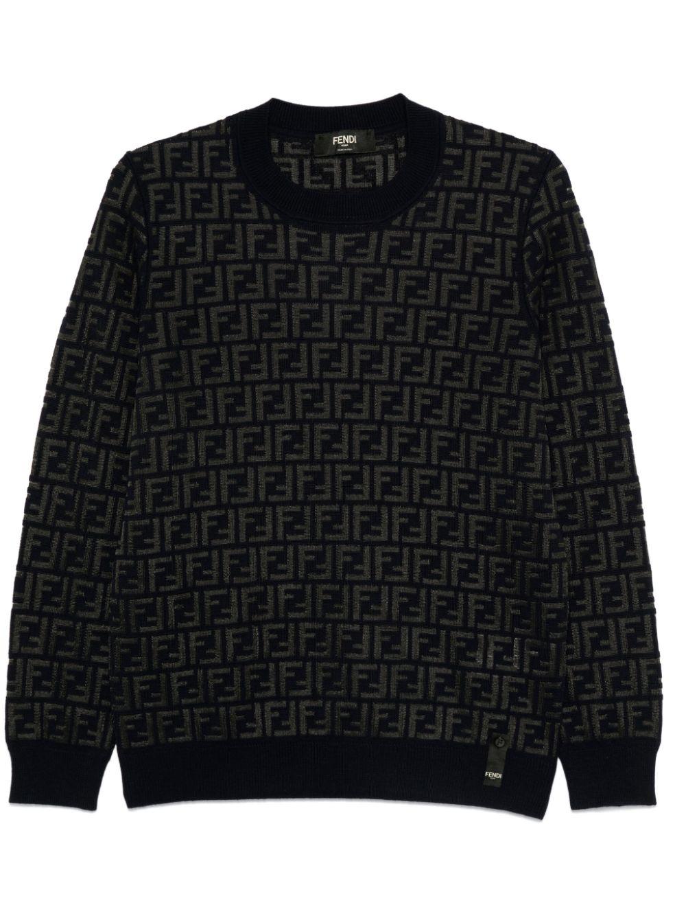 Fendi メンズ ブラック モノグラム セーター セーター & ニット