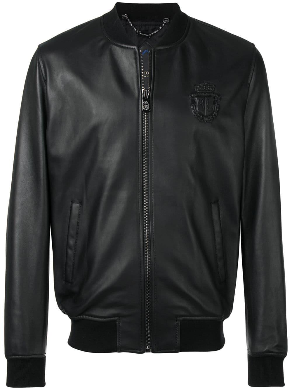 Billionaire Leather Bomber Jacket in Black for Men - Lyst