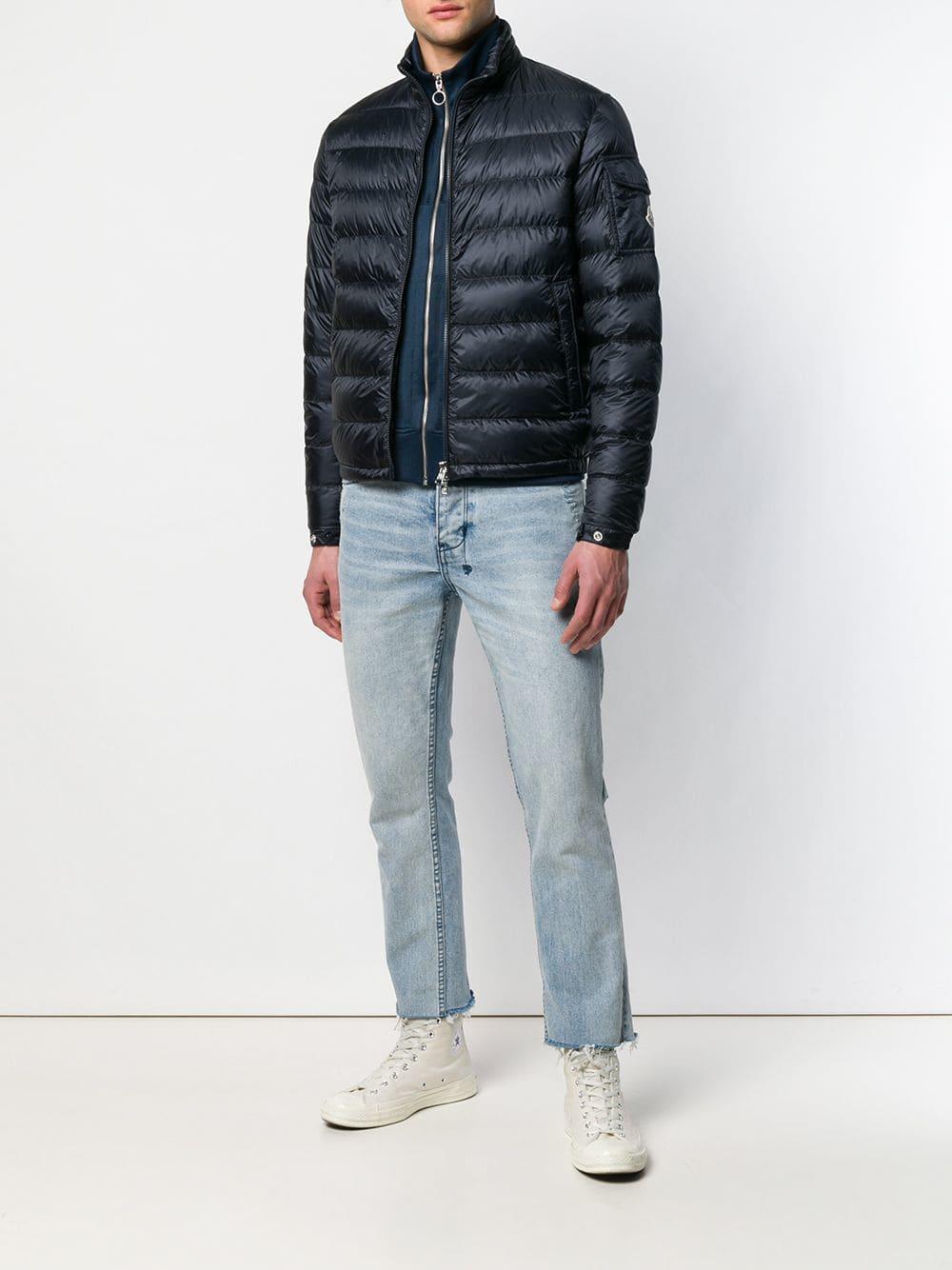 Moncler Lambot Quilted Jacket in Blue for Men - Lyst