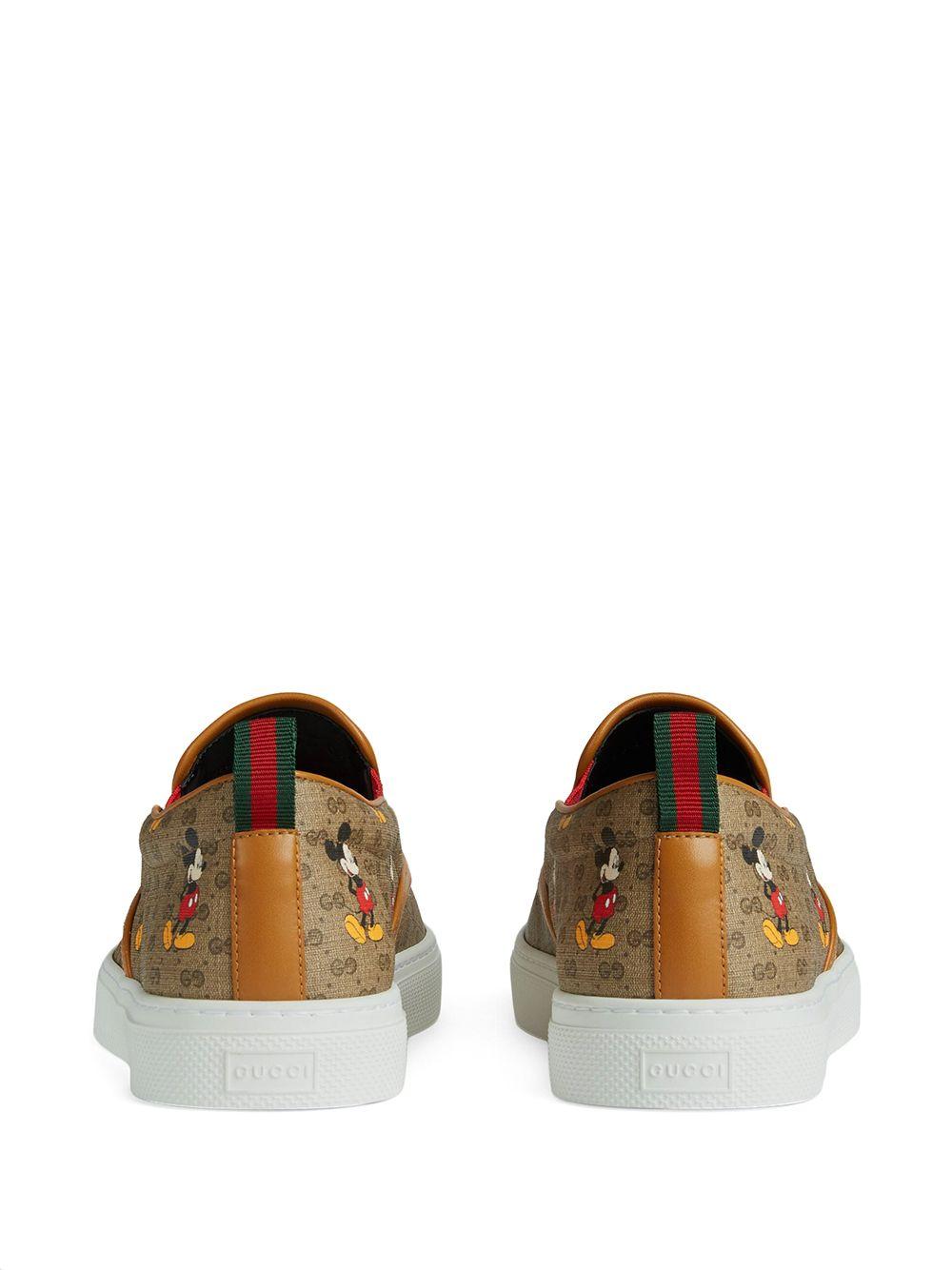 Gucci X Disney Mickey Slip-on Sneakers in Brown for Men | Lyst