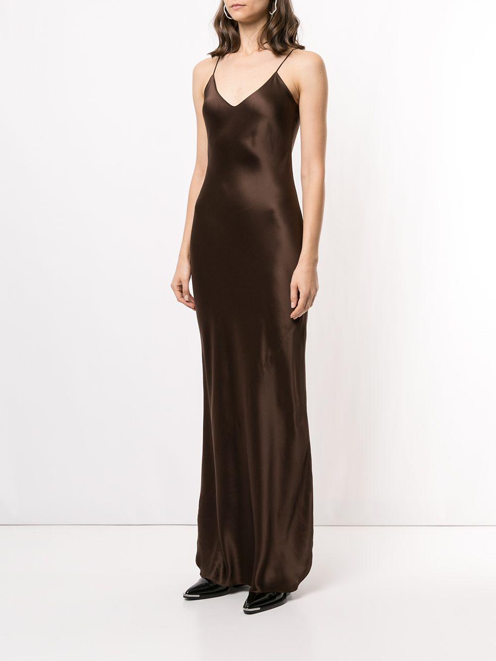 Nili Lotan Silk Slip Dress in Brown | Lyst
