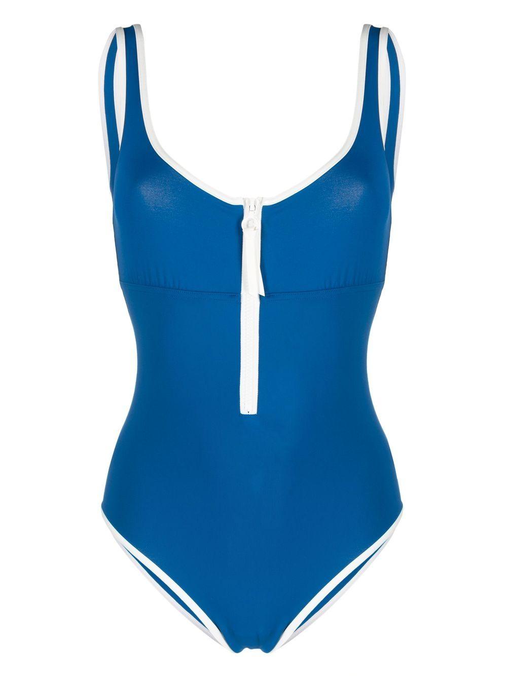 Eres Zipfront Swimsuit in Blue Lyst UK