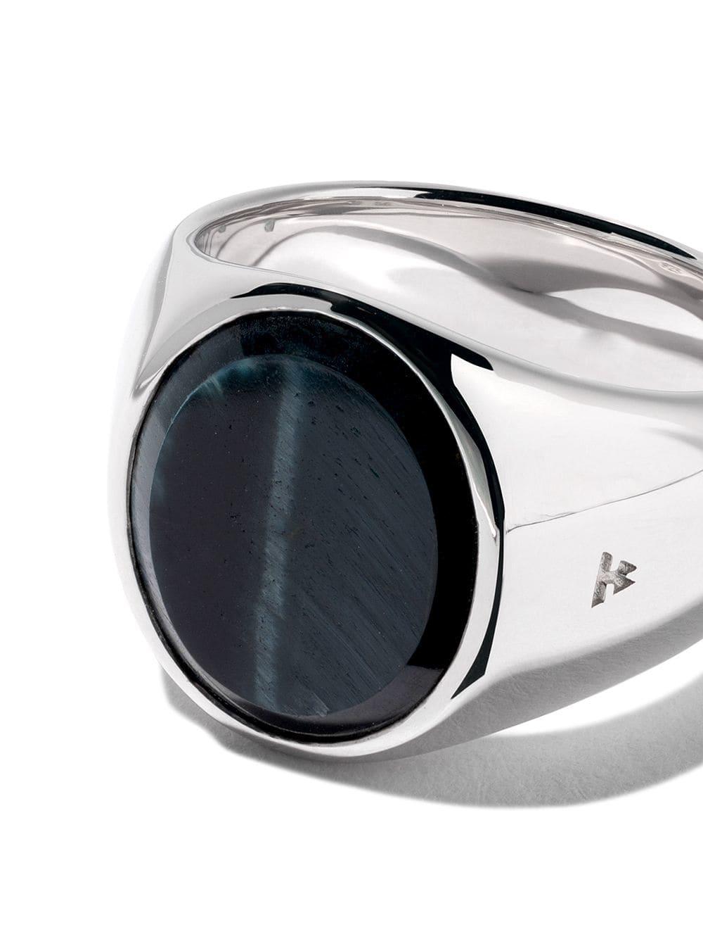 Tom Wood Oval Blue Hawk Eye Ring for Men | Lyst