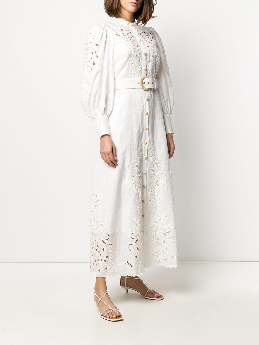 Zimmermann Peggy Floralembroidery Linen Dress in White Lyst