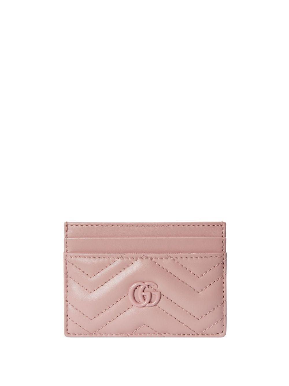 Gucci GG Marmont Leather Card Holder in Pink | Lyst