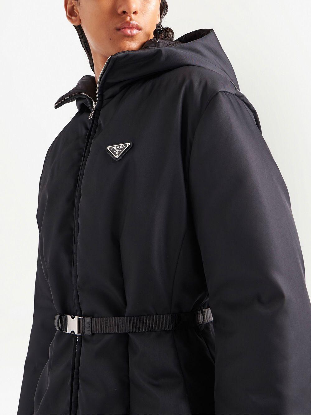 Prada Re Nylon Hooded Down Coat in Blue Lyst UK