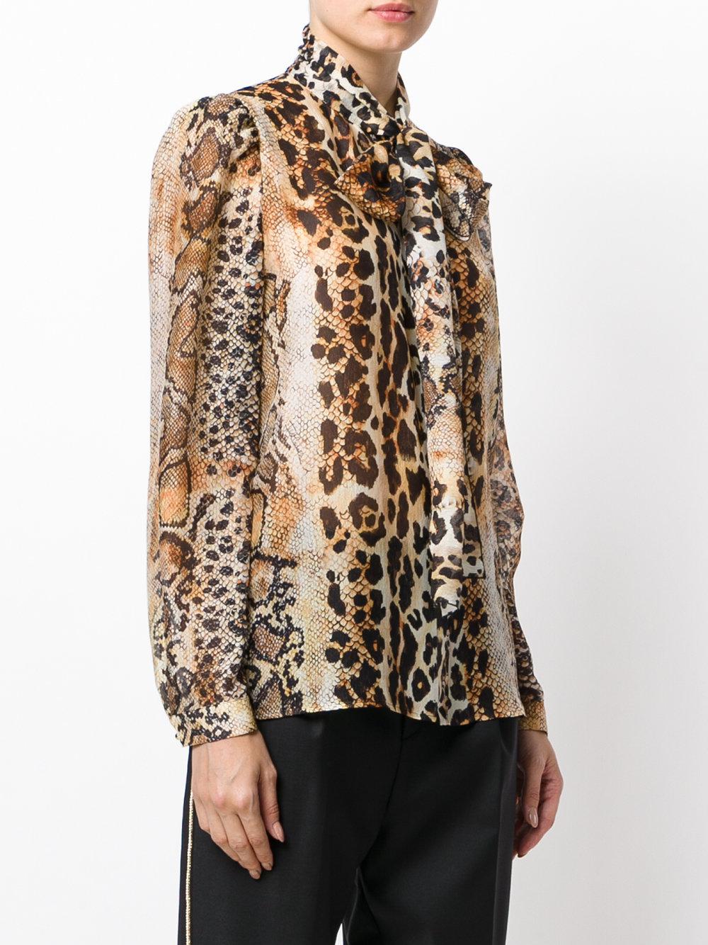 Just Cavalli Silk Leopard Print Blouse - Lyst