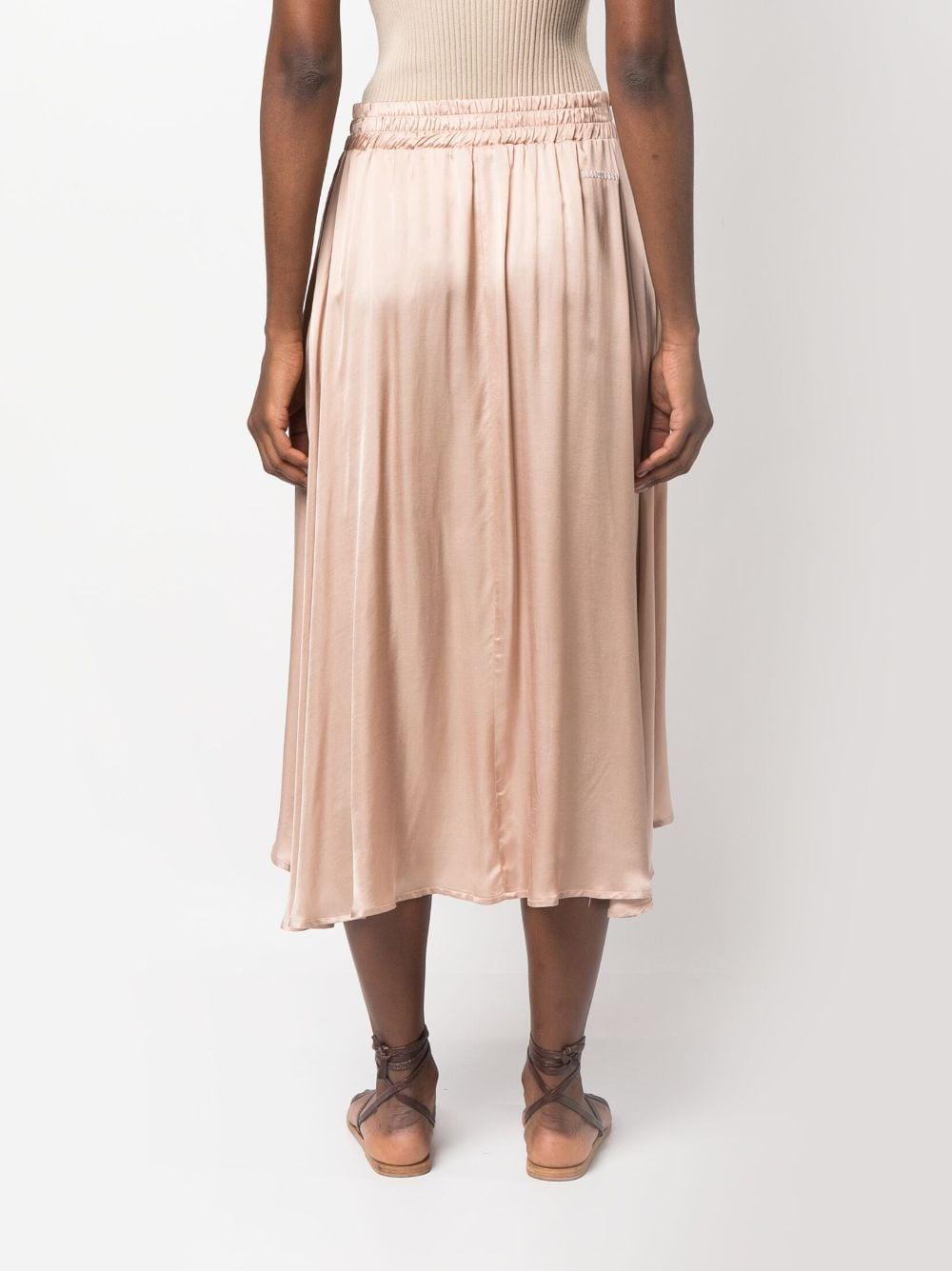Societe Anonyme Asymmetric Satin Midi Skirt in Pink | Lyst
