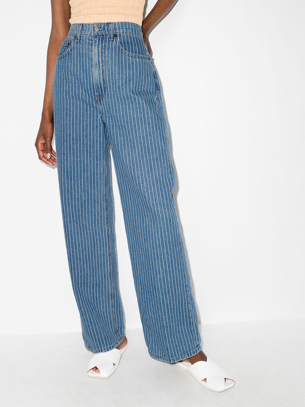 Reformation Denim Hailey Pinstripe Wide 