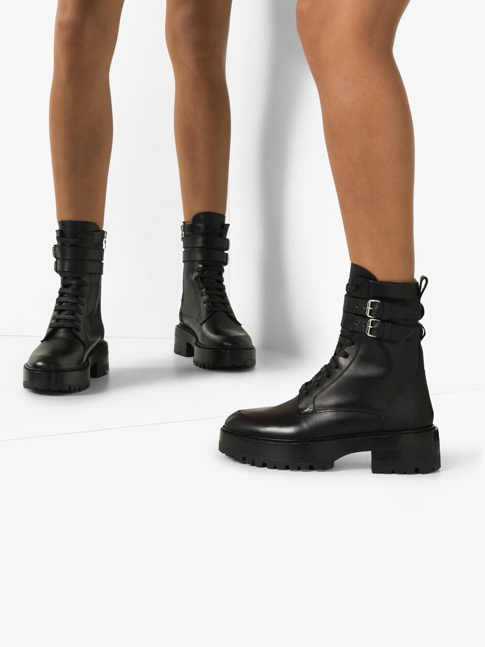 double buckle combat boots