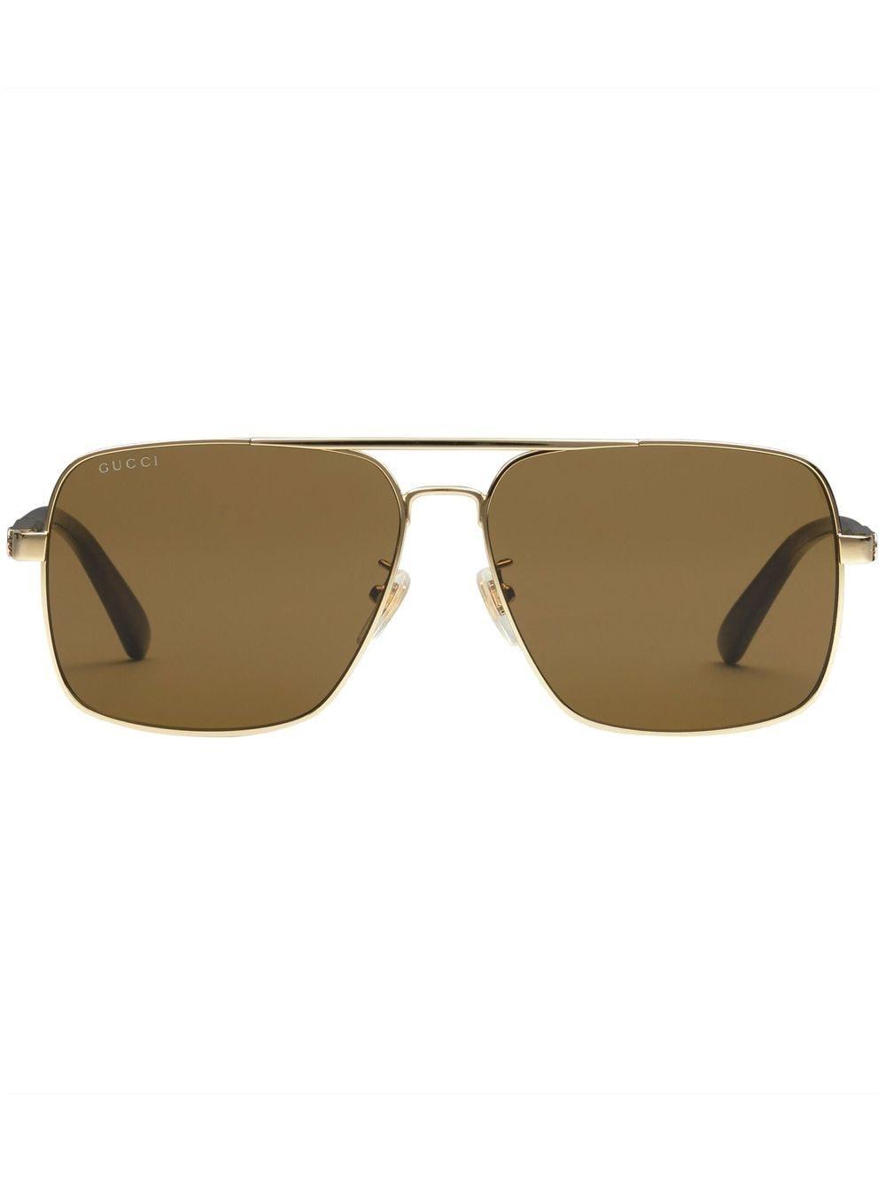 Gucci Navigator Double Bridge Sunglasses In Natural For Men Lyst