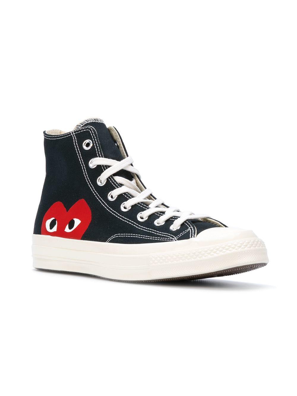 COMME DES GARÇONS PLAY Cotton Play Converse Hi Tops in Black for Men Lyst