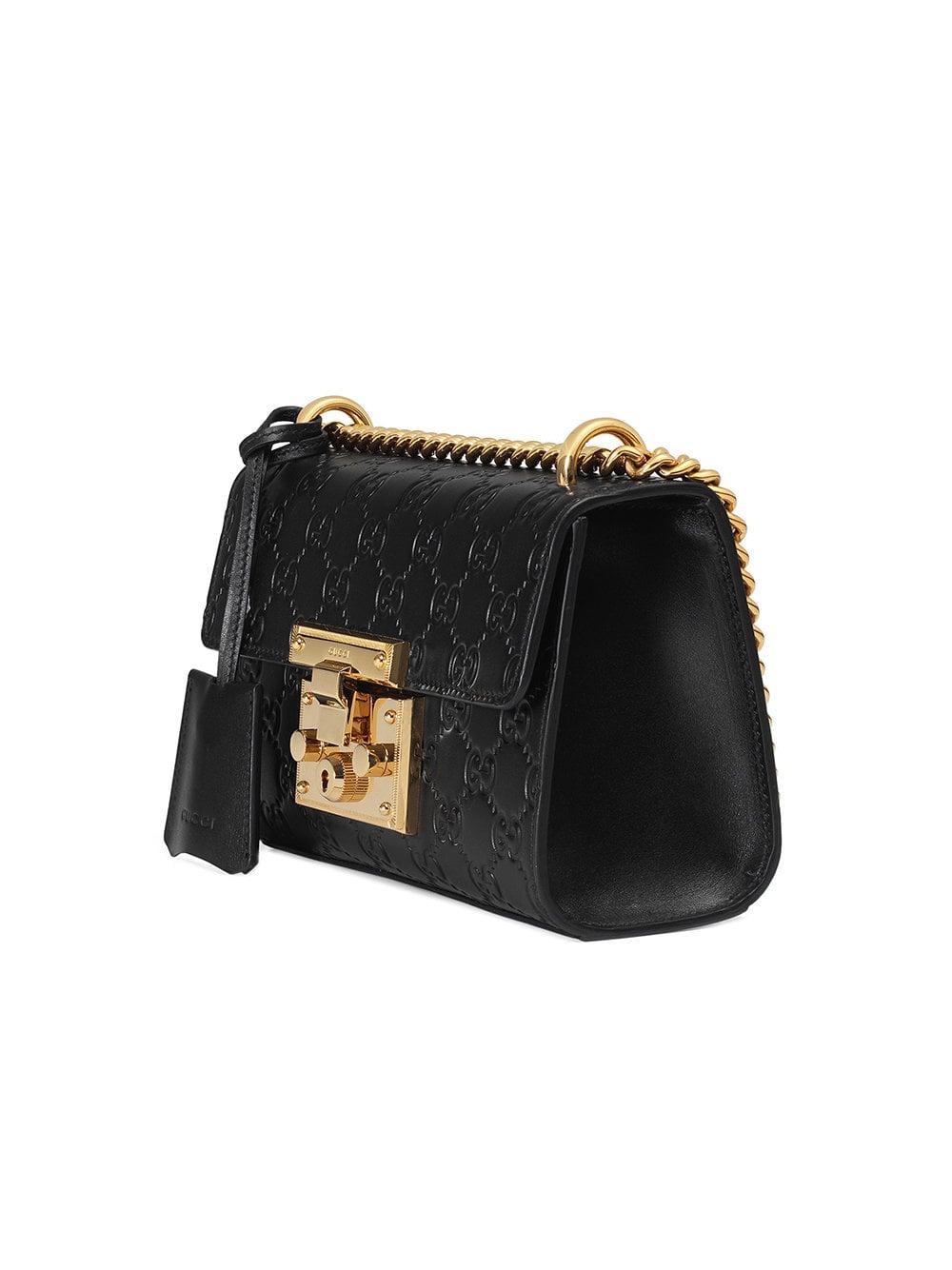 medium padlock signature leather shoulder bag