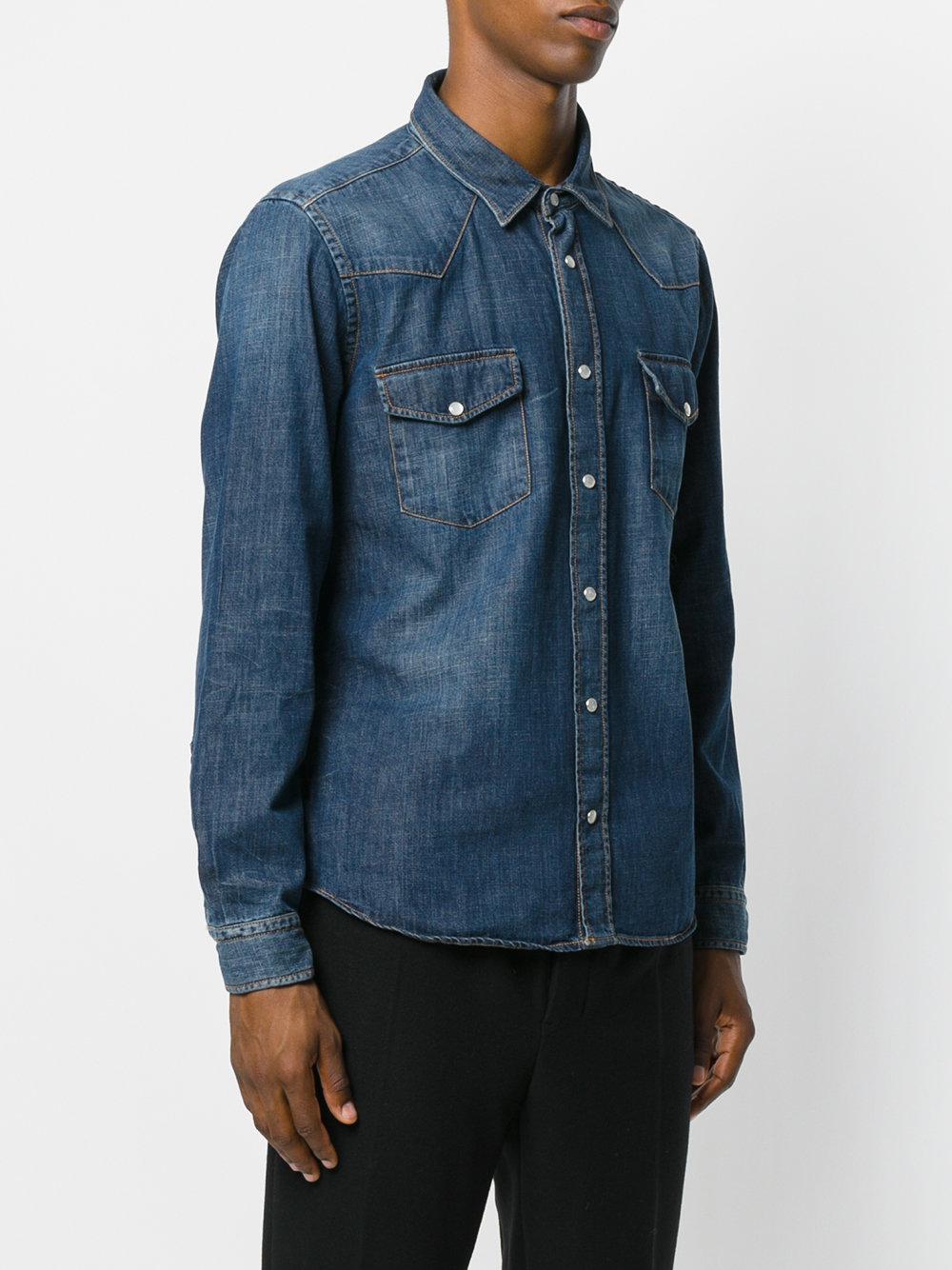 Chemise boutonnée en jean Jean AMI pour homme en coloris Bleu - Lyst