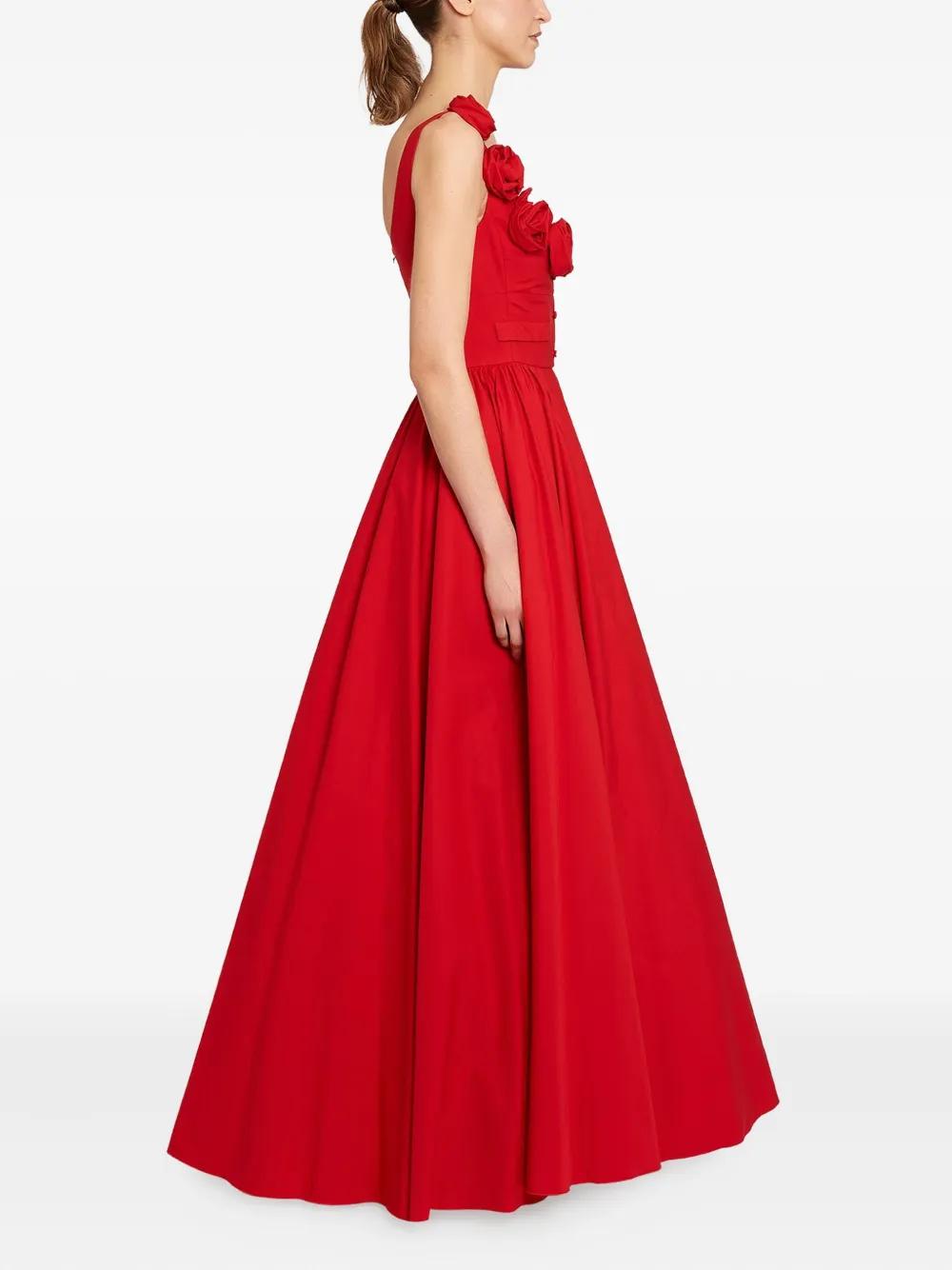 strapless open back dress Giambattista Valli - Giambattista Valli Long Corsage Poplin Dress in Red 42 / 6 US