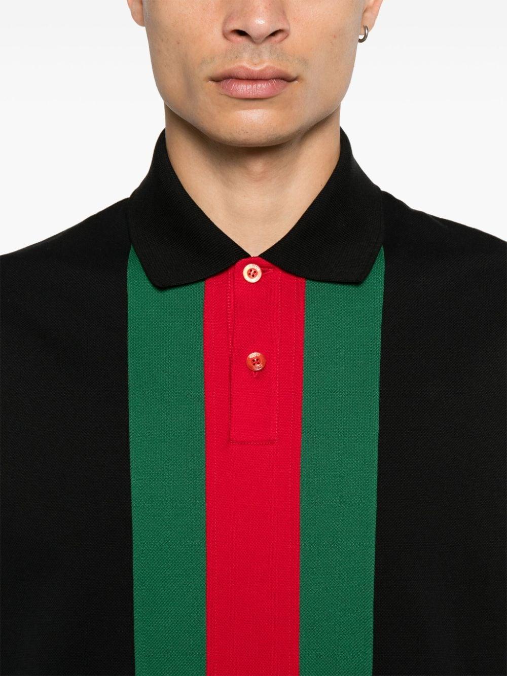 Gucci Web Stripe Polo Shirt in Black for Men Lyst UK