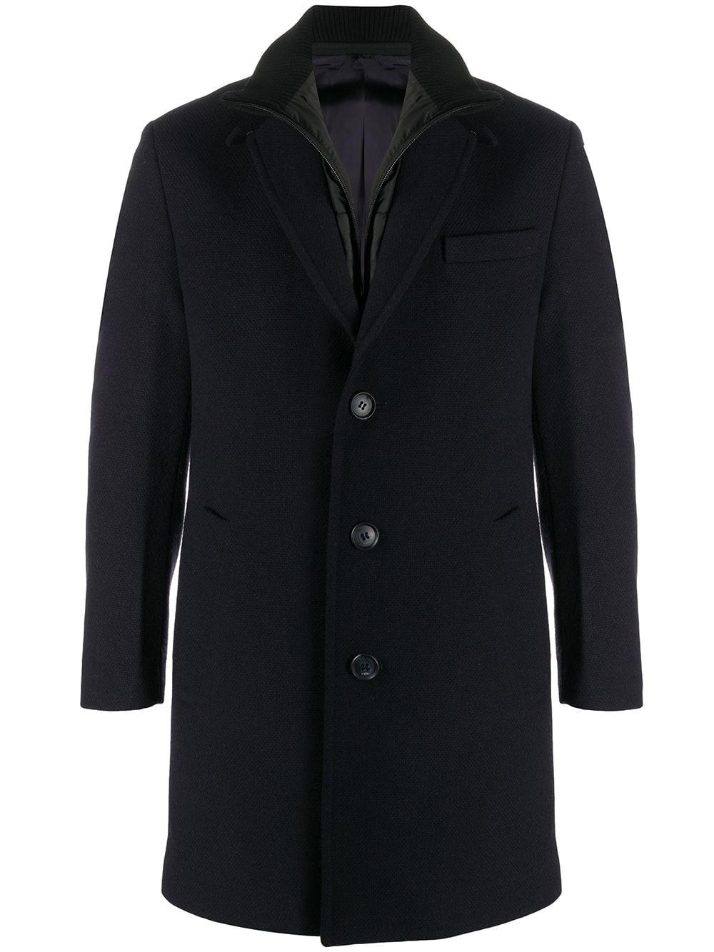 Karl Lagerfeld Wool Twister Coat in Blue for Men - Lyst
