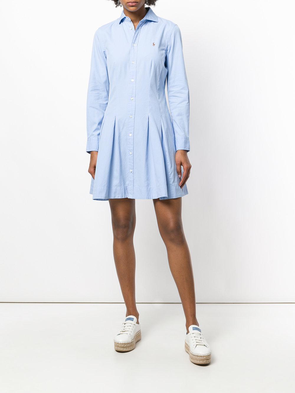Polo Ralph Lauren Pleated Shirt Dress in Blue