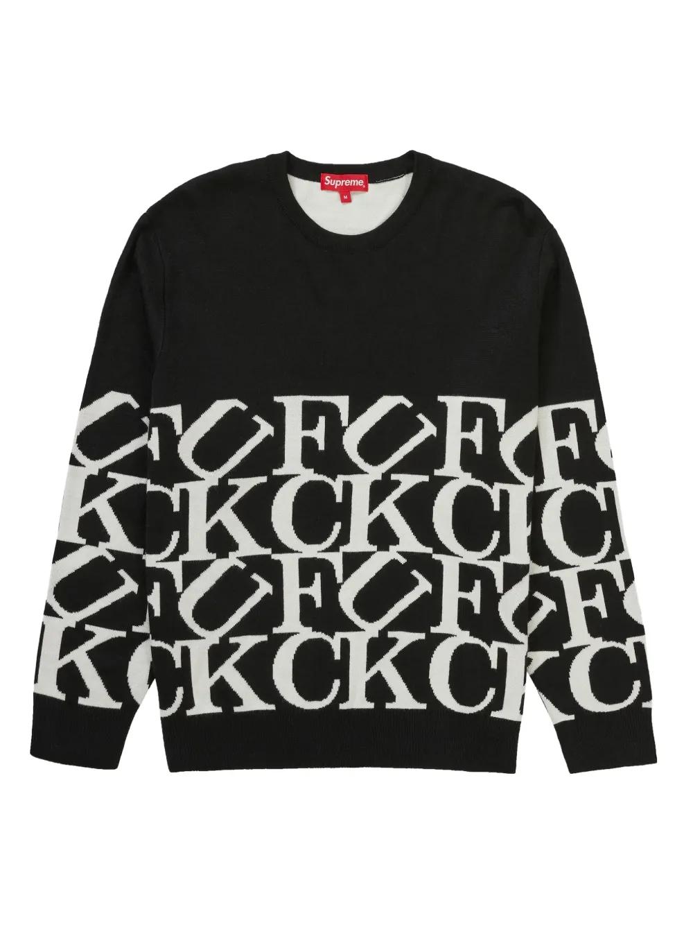 トップス Supreme Old English Printed Sweater Supreme Old English Printed Sweater Black Men's - SS25 - US