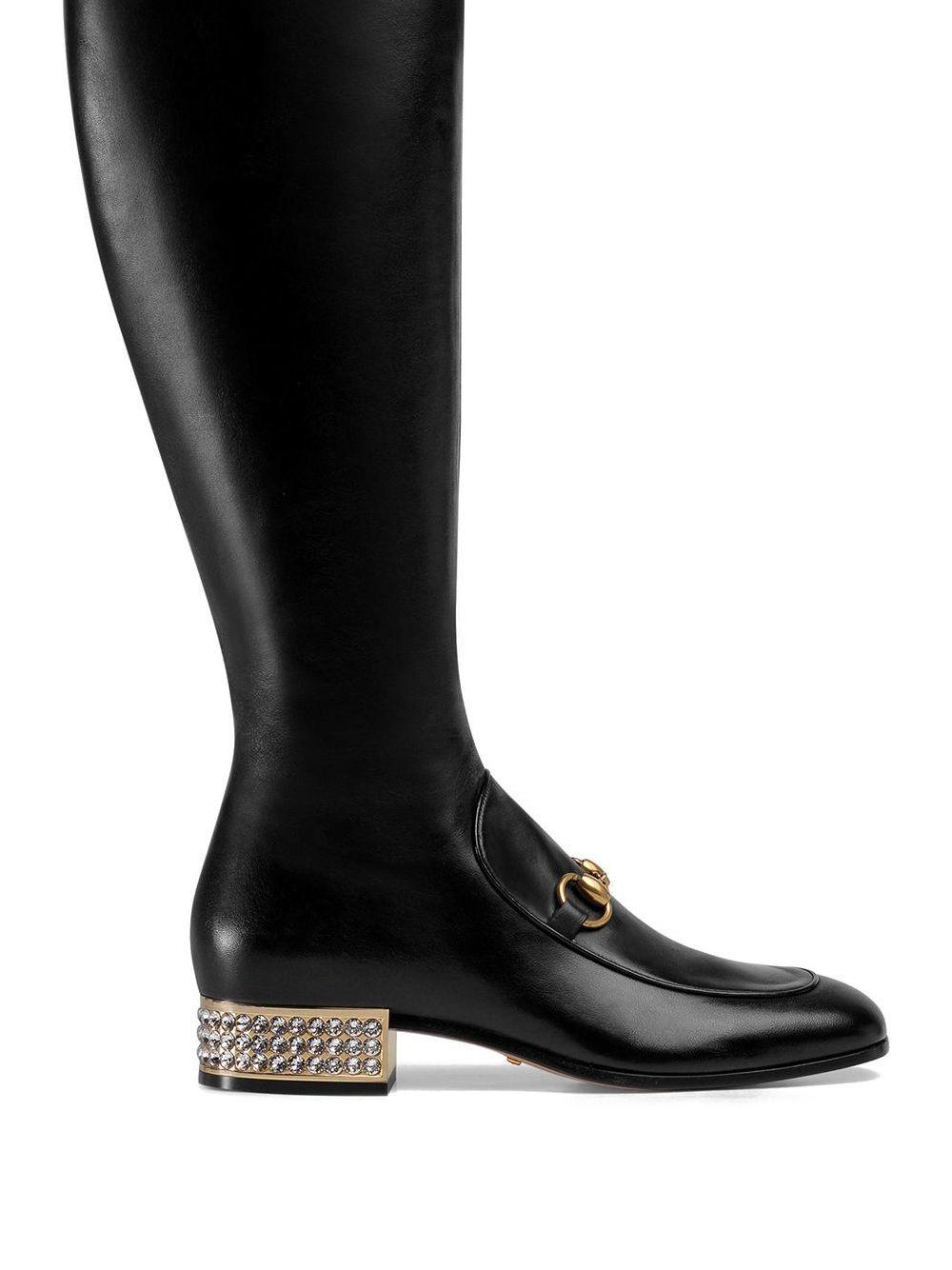 Gucci Leather Knee High Boots in Black - Gucci
