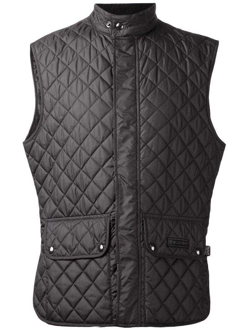 Lyst Belstaff Quilted Gilet in Black for Men
