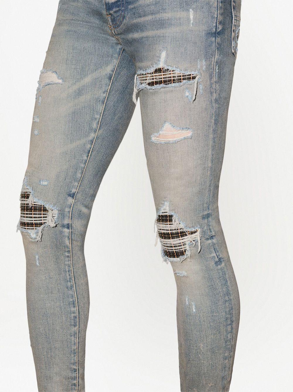 Amiri Neon Plaid Skinny Jeans in Blue for Men | Lyst